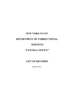 NEW YORK STATE DEPARTMENT OF CORRECTIONAL …