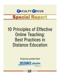 10 Principles of Effective Online Teaching: Best Practices ...