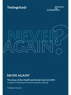 Never again? The story of the Health and Social Care Act 2012
