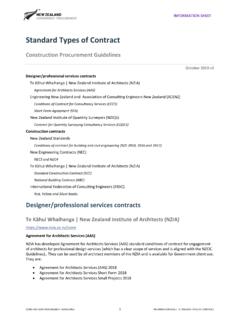 Standard Types of Contract - New Zealand Government ...