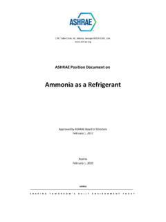 Ammonia as a Refrigerant - ASHRAE