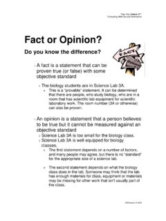 Fact or Opinion? - Classroom Tech