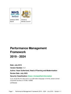 Performance Management Framework 2019 - 2024 - NHS …