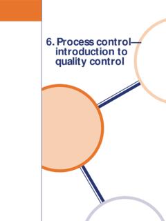 6. Process control— introduction to quality control