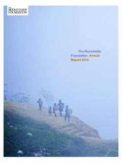 The Rockefeller Foundation. Annual Report 2010