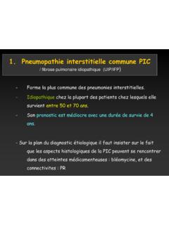 1. Pneumopathie interstitielle commune PIC