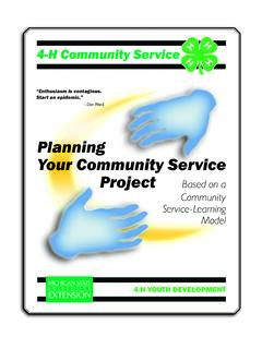 Planning Your Community Service Project Based on a ...
