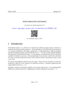 Perturbation methods, Physics 2400 - Mathematical …