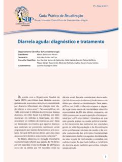 Diarreia aguda: diagn&#243;stico e tratamento - SBP
