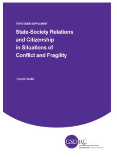 State-Society Relations and Citizenship