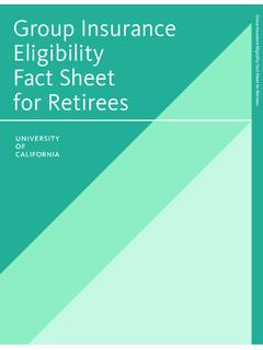 Group Insurance Eligibility Fact Sheet for Retirees