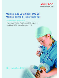 Medical Gas Data Sheet (MGDS) Medical oxygen (compressed gas)