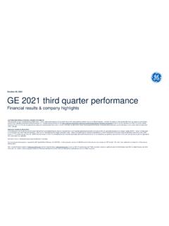 October 26, 2021 GE 2021 third quarter performance