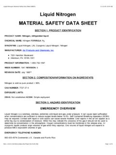 Liquid Nitrogen Material Safety Data Sheet (MSDS)  …