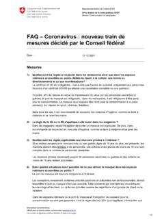 FAQ – Coronavirus : nouveau train de mesures d&#233;cid&#233; par le ...