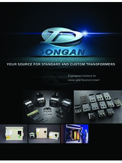 Your sourcE for stanDarD anD custoM transforMErs - Dongan