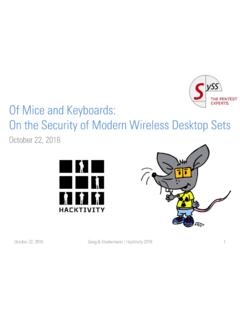 Of Mice and Keyboards: On the Security of Modern Wireless ...