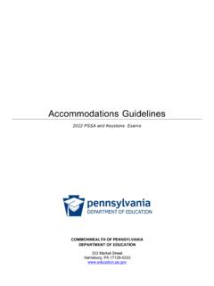 Accommodations Guidelines for PSSA and Keystones