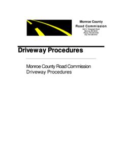Monroe County Road Commission Driveway Procedures