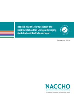 National Health Security Strategy and Implementation Plan ...