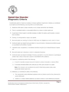 Opioid Use Disorder Diagnostic Criteria