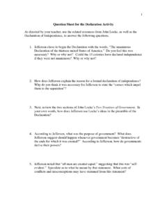Question Sheet for the Declaration Activity - PBS