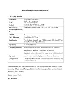 Job Description of General Managers 1. HR &amp; Admin