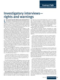 Investigatory interviews— rights and warnings