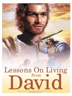 Lessons on Living From David - Back to the Bible