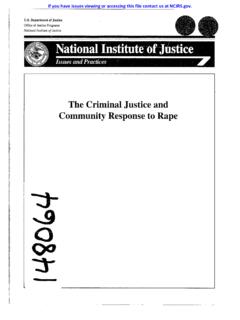 The Criminal Justice and Community Response to Rape