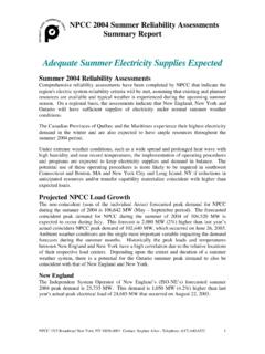 Adequate Summer Electricity Supplies Expected - …
