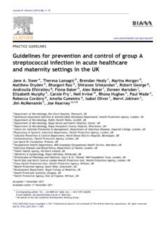 Guidelines for prevention and control of group A ...