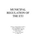 MUNICIPAL REGULATION OF THE ETJ - Brown and Hofmeister