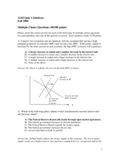 14.02 Quiz 1 Solutions Fall 2004 Multiple-Choice Questions ...