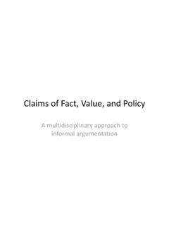 Claims of Fact, Value, and Policy