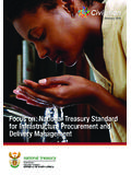 Focus on: National Treasury Standard for Infrastructure ...