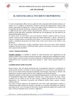 IL SISTEMA DELL’INCIDENT REPORTING - Aou Sassari