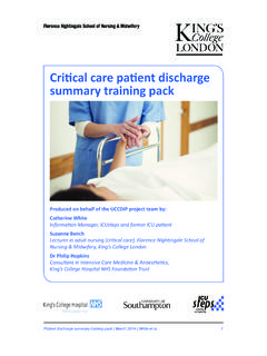 Critical care patient discharge summary training pack