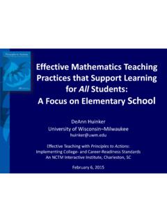 Effective Mathematics Teaching Practices that Support ...