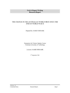 Sample Research Report - VU