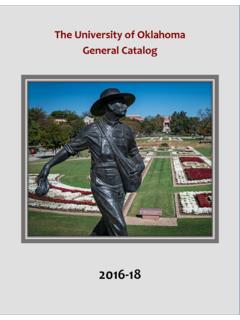University of Oklahoma General Catalog 2016-18