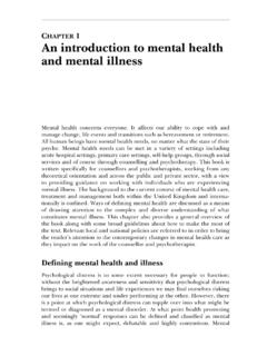 CHAPTER 1 An introduction to mental health and mental …