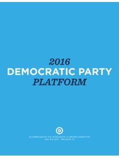 2016 DEMOCRATIC PARTY PLATFORM