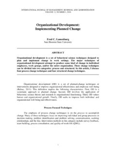 Organizational Development: Implementing Planned Change