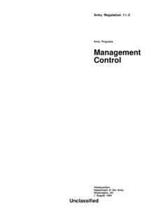 Army Programs Management Control