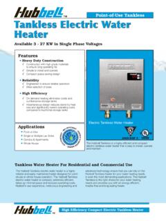 Point-of-Use Tankless Tankless Electric Water Heater