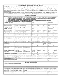 CERTIFICATION OF MISSING OR LOST RECEIPT