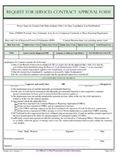 Request for Services Contract Approval Form