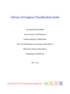 Library of Congress Classification Guide - Ole Miss
