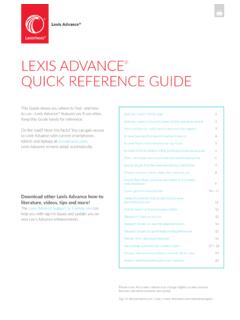 LEXIS ADVANCE QUICK REFERENCE GUIDE - LexisNexis